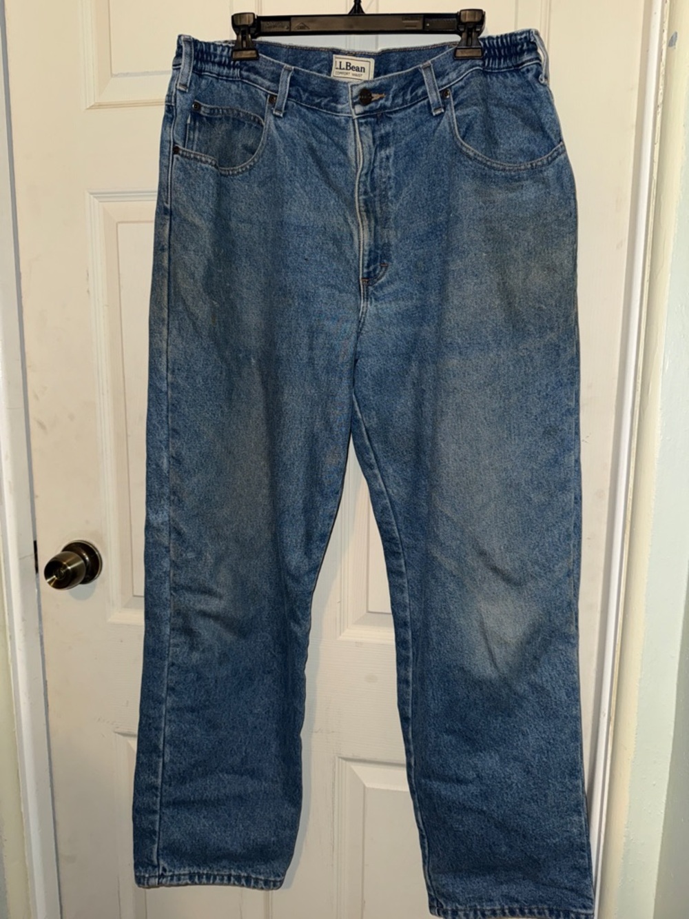 L.L. Bean Men's Straight-Leg Denim flannel lined jeans